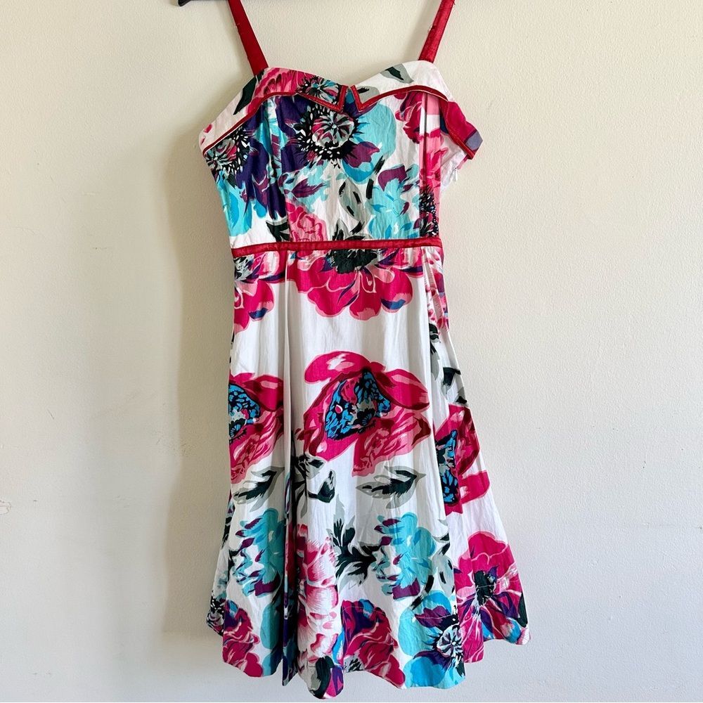 Vintage cotton floral pinup dress M